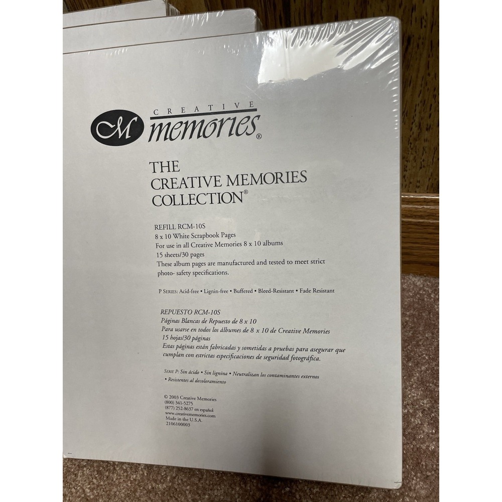 Creative Memories RCM-10S‎ 8x10 White Scrapbook Pages 15 Sheets/30 Pages